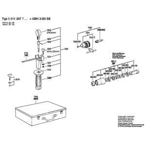 для перфоратора Bosch UBH 3/20 SE 220 V 0611207703, деталировка 2