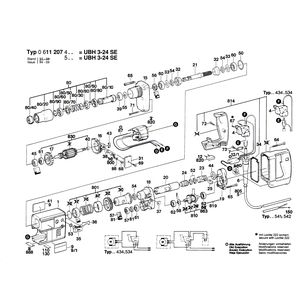 для перфоратора Bosch UBH 3/24 SE 220 V 0611207503, деталировка 1