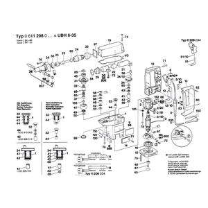 для перфоратора Bosch UBH 6/35 220 V 0611208003, деталировка 1