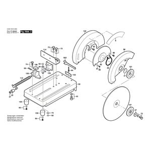 для отрезной машины Bosch GCO 14-1 230 V 0601B10003, деталировка 2