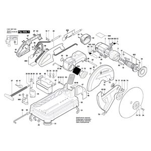 для отрезной машины Bosch GCO 14-24J 240 V 0601B37200, деталировка 1