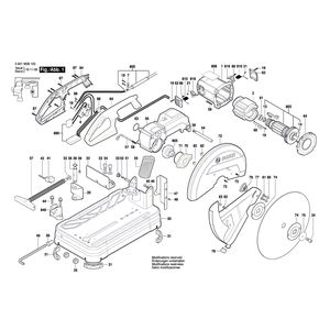 для отрезной машины Bosch GCO 20-14 230 V 3601M38100, деталировка 1