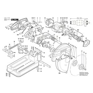 для отрезной машины Bosch GCO 2000 230 V 3601L17200, деталировка 1