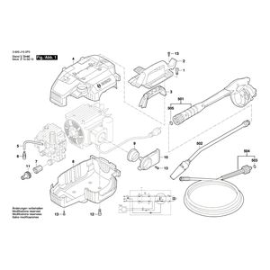 для очистителя высокого давления Bosch GHP 5-13 C 230 V 3600J10000, деталировка 1