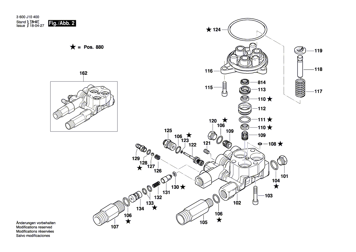 для очистителя высокого давления Bosch GHP 5-55 230 V 3600J10400, деталировка 2