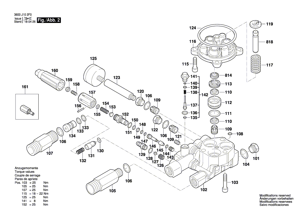 для очистителя высокого давления Bosch GHP 6-14 230 V 3600J10200, деталировка 2