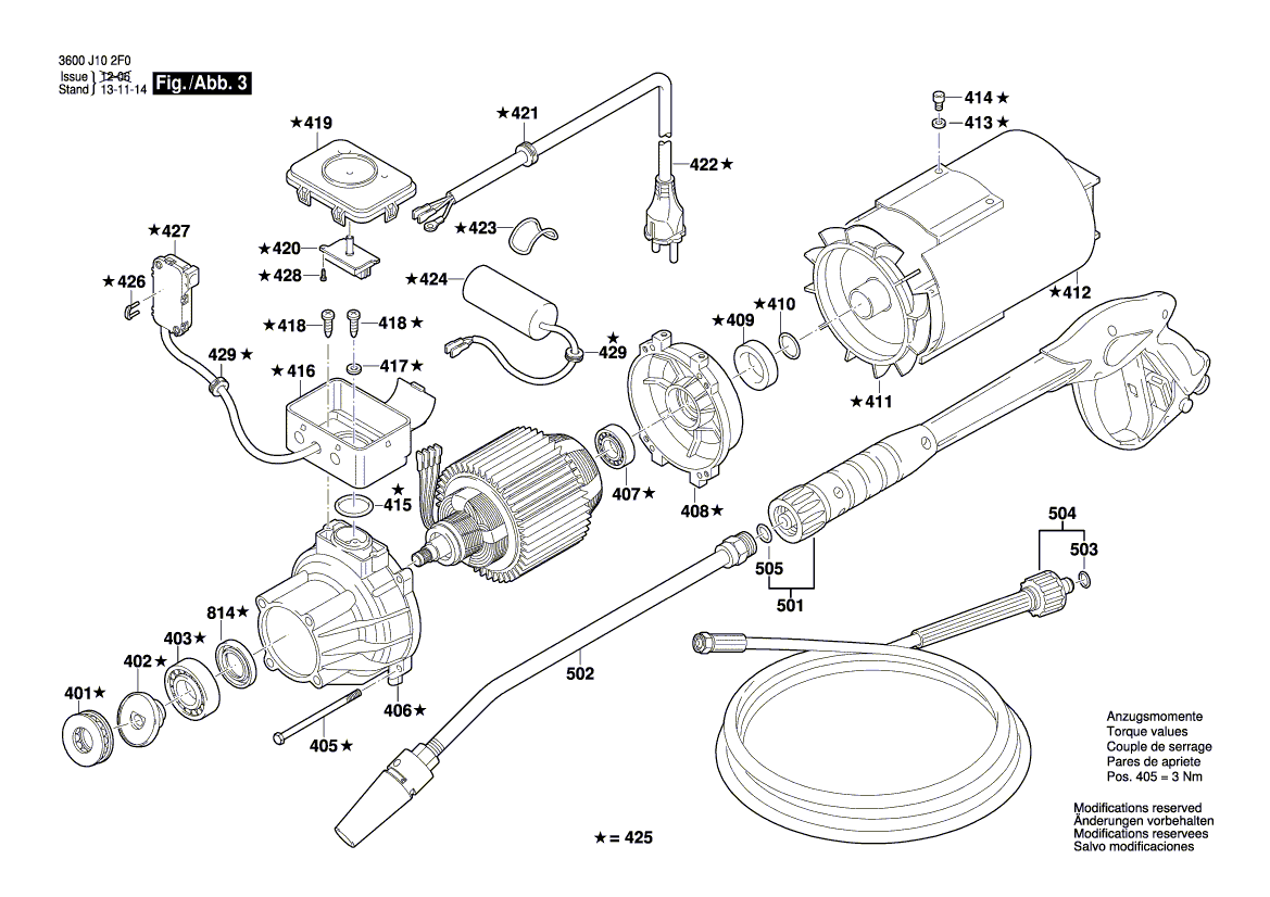 для очистителя высокого давления Bosch GHP 6-14 230 V 3600J10200, деталировка 3