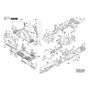 для дисковой пилы Bosch GKT 55 GCE 230 V 3601F75000, деталировка 1