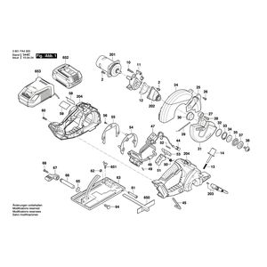 для ручной циркуляной пилы Bosch GKM 18 V-LI 18 V 3601FA4000, деталировка 1