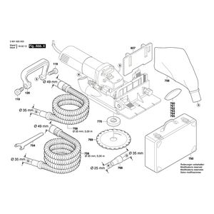 для плоскодюбельной машины Bosch GFF 22 A 230 V 0601620003, деталировка 4