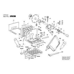 для плоскодюбельной машины Bosch GUF 22 A 220 V 0601607003, деталировка 2