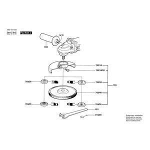 для плоскодюбельной машины Bosch GUF 22 A 220 V 0601607003, деталировка 3