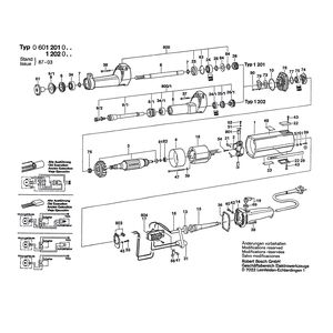 для прямой шлифовальной машины Bosch 220 V 0601202013, деталировка 1