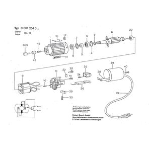 для прямой шлифовальной машины Bosch 220 V 0601204003, деталировка 1