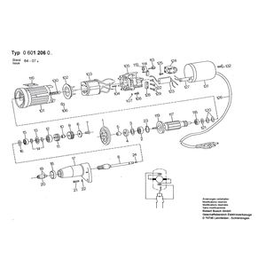 для прямой шлифовальной машины Bosch 220 V 0601206003, деталировка 1