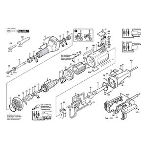 для прямой шлифовальной машины Bosch 220 V 0601209003, деталировка 1