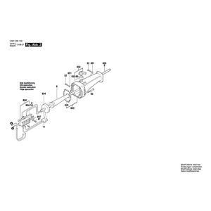 для прямой шлифовальной машины Bosch GGS 16 220 V 0601209103, деталировка 2