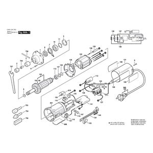 для прямой шлифовальной машины Bosch GGS 27 C 230 V 0601210703, деталировка 1