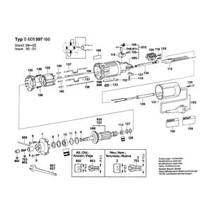 для прямой шлифовальной машины Bosch GGS 27 L 220 V 0601997186, деталировка 1