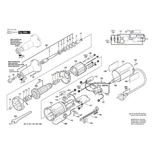 для прямой шлифовальной машины Bosch GGS 27 LC 230 V 0601215703, деталировка 1