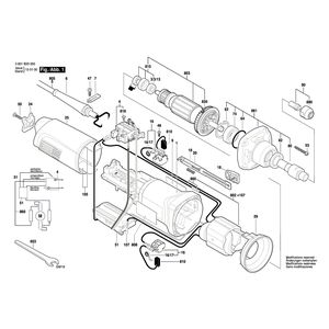 для прямой шлифовальной машины Bosch GGS 28 C 230 V 3601B20000, деталировка 1