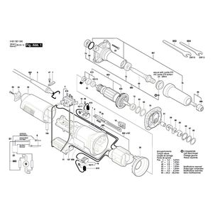 для прямой шлифовальной машины Bosch GGS 28 LC 230 V 3601B21000, деталировка 1