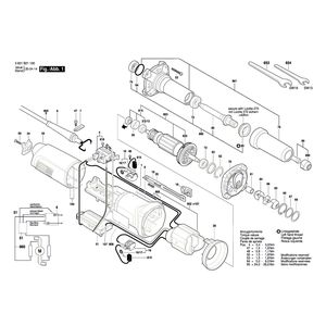 для прямой шлифовальной машины Bosch GGS 28 LCE 230 V 3601B21100, деталировка 1