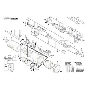 для прямой шлифовальной машины Bosch GGS 8 CE 230 V 3601B22100, деталировка 1