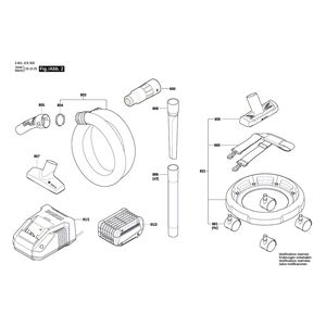 для аккумуляторного пылесоса Bosch GAS 18V-10L 18V 3601JC6300, деталировка 2