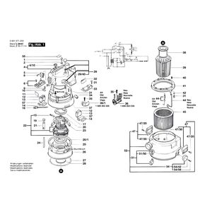 для универсального пылесоса Bosch GAS 1000 RF 220 V 0601971203, деталировка 1