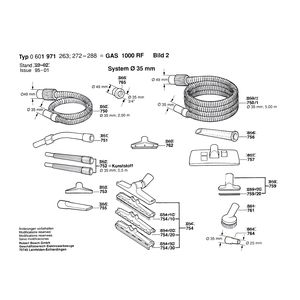 для универсального пылесоса Bosch GAS 1000 RF 220 V 0601971273, деталировка 2