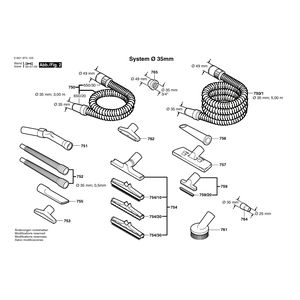 для универсального пылесоса Bosch GAS 12-30 F 230 V 0601974103, деталировка 2