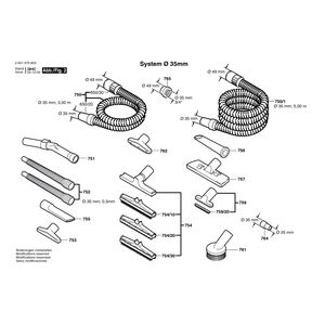 для универсального пылесоса Bosch GAS 12-50 RF 230 V 0601975803, деталировка 2