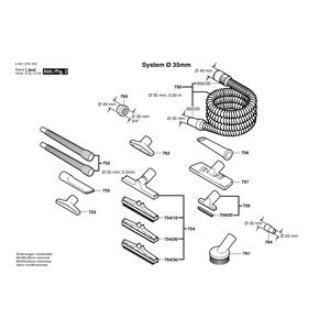 для универсального пылесоса Bosch GAS 14-20 RFB 230 V 0601976703, деталировка 2