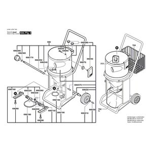 для универсального пылесоса Bosch GAS 14-20 RFB 230 V 0601976703, деталировка 3