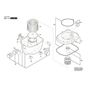 для универсального пылесоса Bosch GAS 15 230 V 3601JE5000, деталировка 3