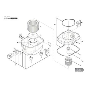 для универсального пылесоса Bosch GAS 15 PS 230 V 3601JE5100, деталировка 3