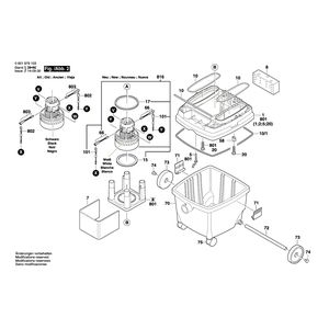 для универсального пылесоса Bosch GAS 25 L SFC 230 V 0601979103, деталировка 2