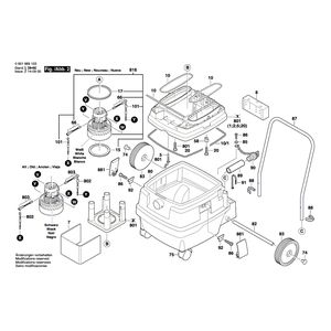 для универсального пылесоса Bosch GAS 50 230 V 0601989103, деталировка 2