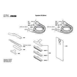 для универсального пылесоса Bosch GAS 50 230 V 0601989103, деталировка 3