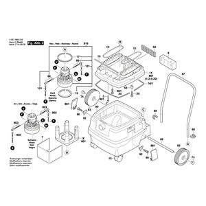 для универсального пылесоса Bosch GAS 50 M 230 V 0601988103, деталировка 2