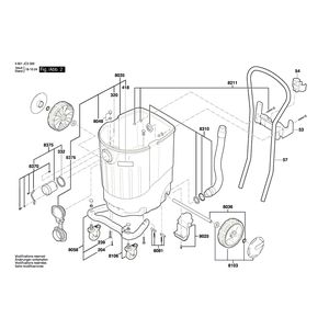 для универсального пылесоса Bosch GAS 55 M AFC 230 V 3601JC3300, деталировка 2