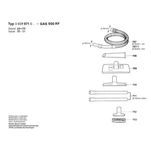 для универсального пылесоса Bosch GAS 900 RF 220 V 0601971003, деталировка 3