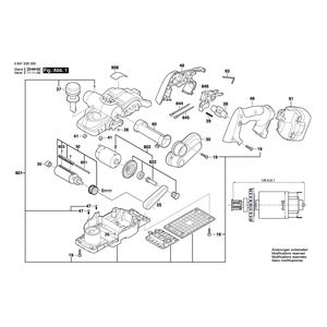 для рубанка Bosch GHO 18 V 18 V 3601E95300, деталировка 1