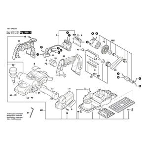 для рубанка Bosch GHO 18 V-LI 18 V 3601EA0300, деталировка 1