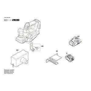 для рубанка Bosch GHO 18 V-LI 18 V 3601EA0300, деталировка 2