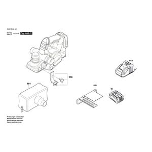 для рубанка Bosch GHO 18 V-LI 18 V 3601EA0301, деталировка 2