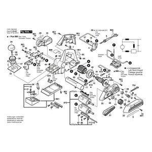 для рубанка Bosch GHO 36-82 C 230 V 0601593603, деталировка 1