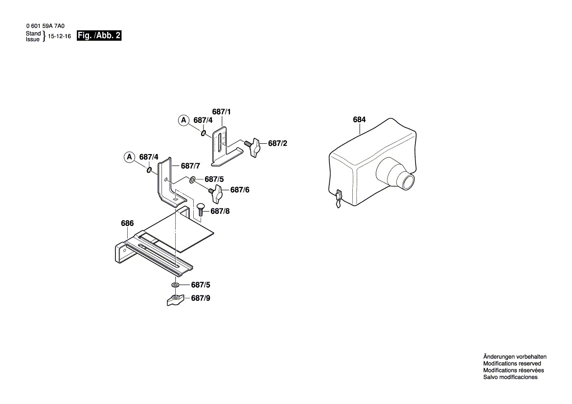 для рубанка Bosch GHO 40-82 C 230 V 060159A7A0, деталировка 2