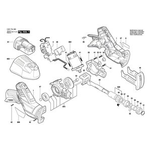 для аккумуляторной сабельной пилы Bosch GSA 10,8 V-LI 10.8 V 3601F4L900, деталировка 1